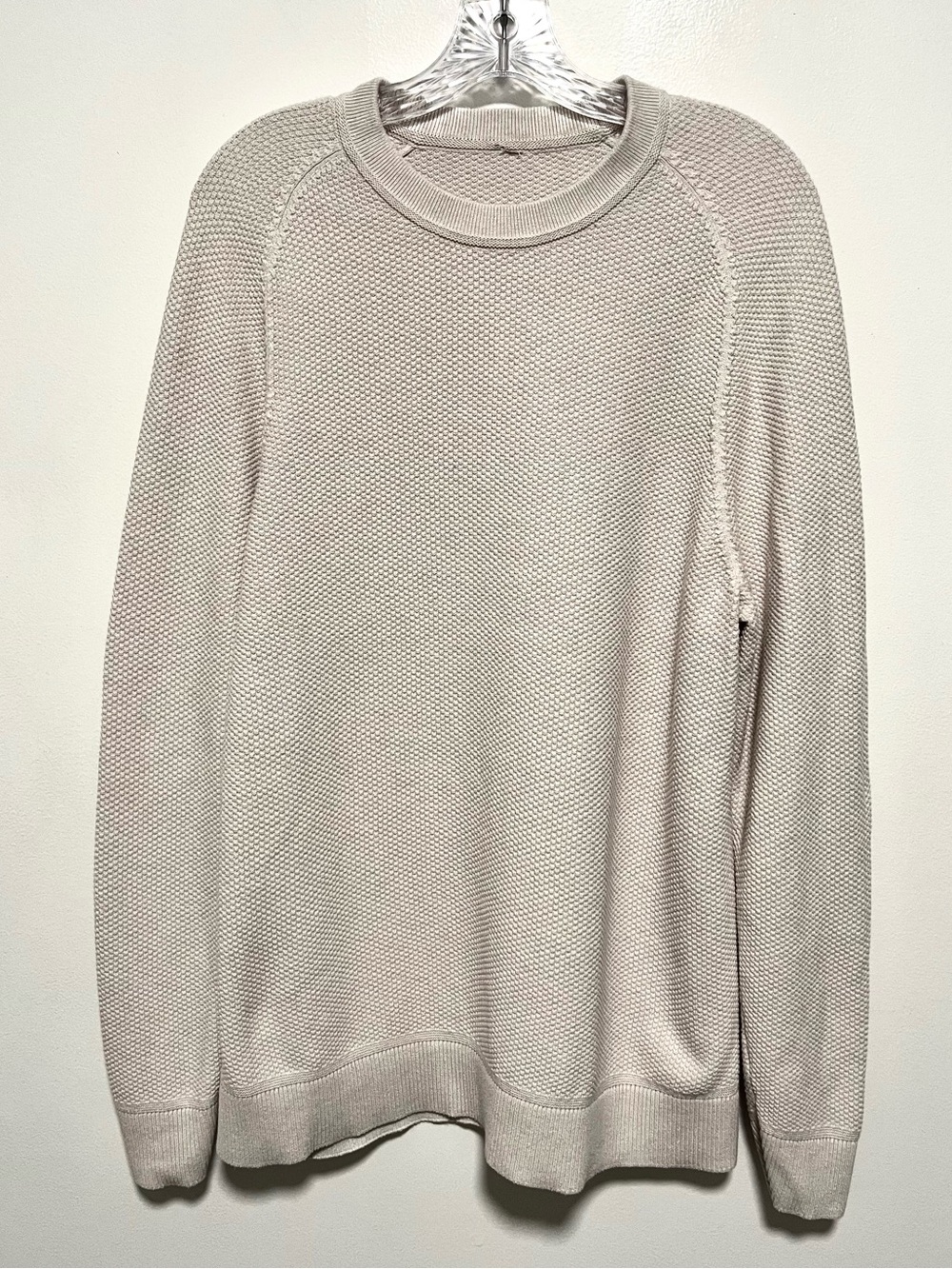 Lululemon Textured Knit Crewneck Sweater Chunky Cotton Ivory Large